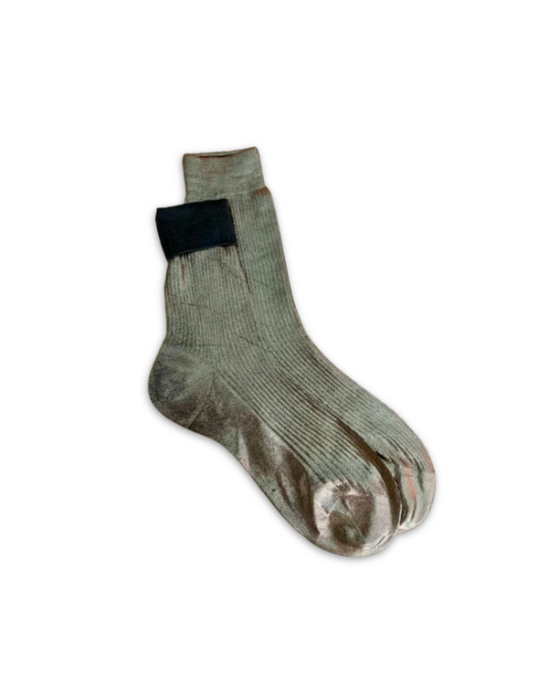Coclico Maria La Rosa Grey Silk SocksGrey Foil