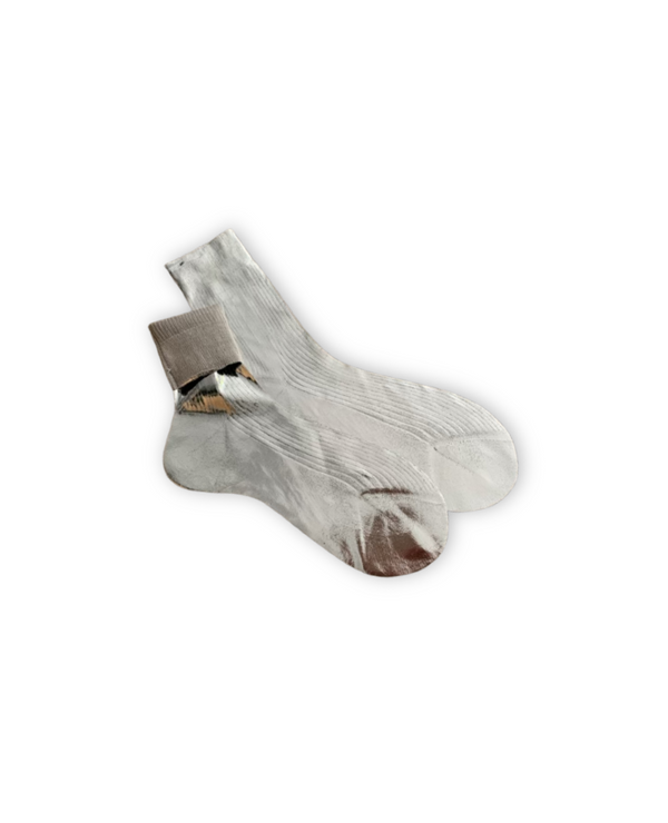 Coclico Maria La Rosa Silver Silk SocksSilver Foil