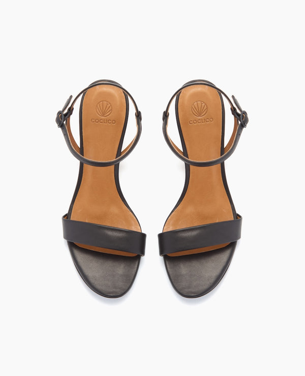 Coclico Venti Demi-Wedge SandalBlack Leather
