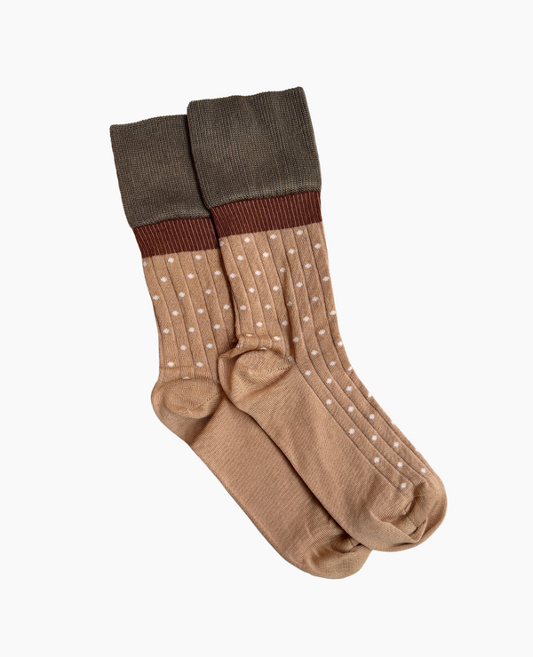 Coclico Exquisite J Mini-Dots SocksToffee And Cream Combo
