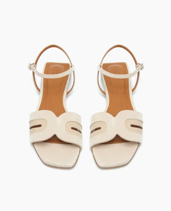 Coclico Fair SandalLatte Crinkled Patent & Latte Macchiato Leather