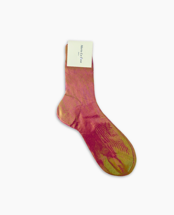 Coclico Maria La Rosa Bordeaux Silk SocksBordeaux Foil