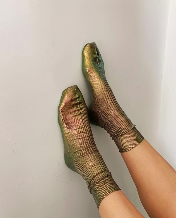 Coclico Maria La Rosa Nocciola Silk SocksNocciola Foil