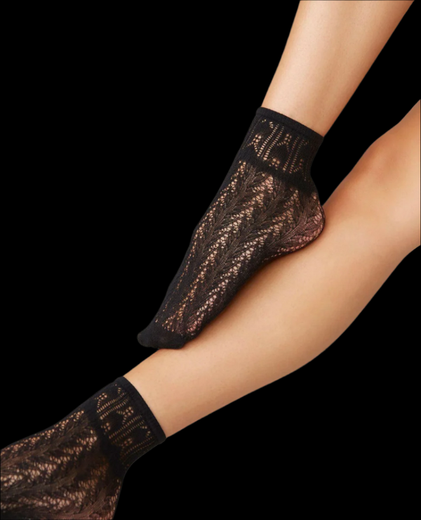 coclico Swedish Stockings Erica Crochet Socks BlackBlack