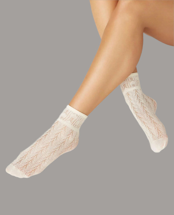 coclico Swedish Stockings Erica Crochet Socks IvoryIvory