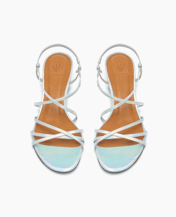 Coclico Vain Demi-Wedge SandalSterling Iridescent Leather