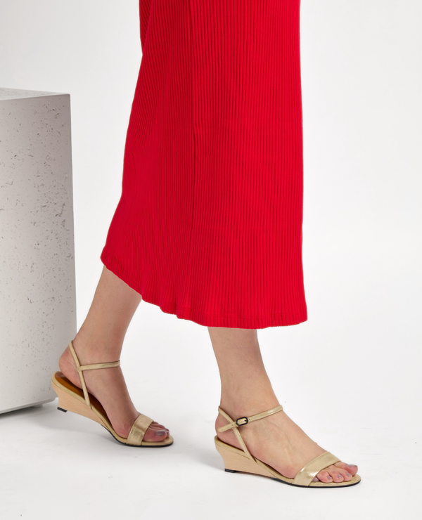 Coclico Venti Demi-Wedge SandalChampagne Shimmer Suede