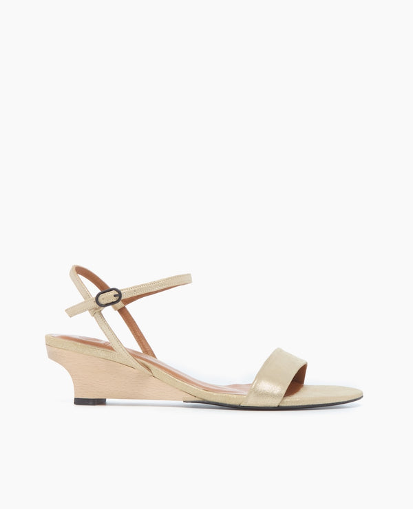 Coclico Venti Demi-Wedge SandalChampagne Shimmer Suede