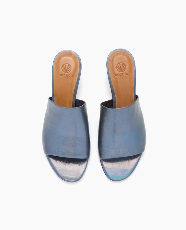 Coclico Vita Demi-Wedge SandalCarbon Iridescent Leather