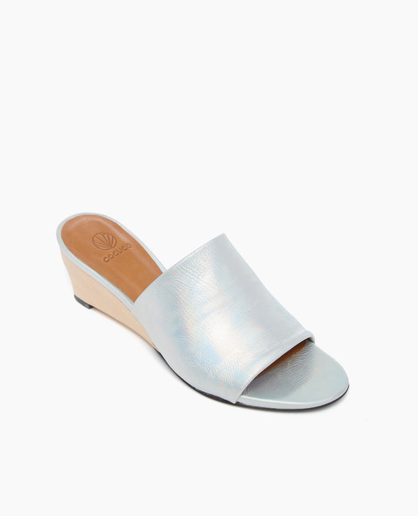 Coclico Vita Demi-Wedge SandalSterling Iridescent Leather