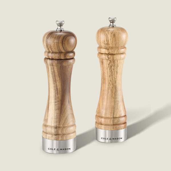cole & mason Cole & Mason Camden Traditional Acacia Salt and Pepper Mill Gift Set 8.5"