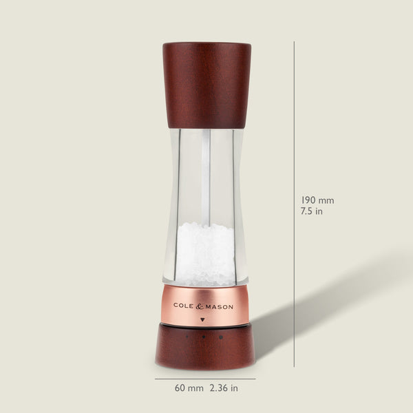 Cole & Mason Cole & Mason Derwent Chestnut Rose Gold Salt Mill