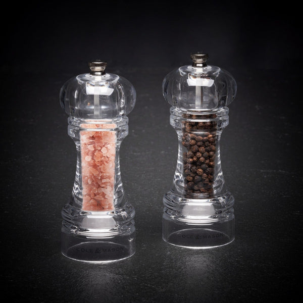 Cole & Mason Cole & Mason Liverpool 5.5" Acrylic Salt & Pepper Mill Set With Himalayan Salt