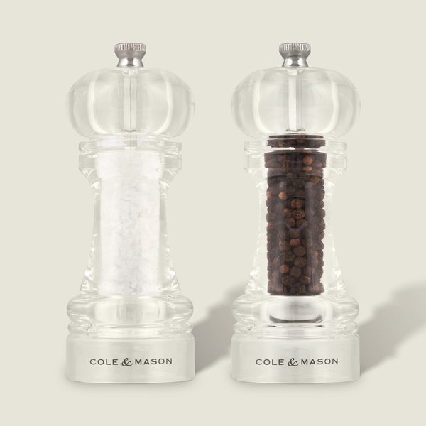 cole & mason Cole & Mason Liverpool 5.5" Acrylic Salt & Pepper Mill Set with Himalayan Salt