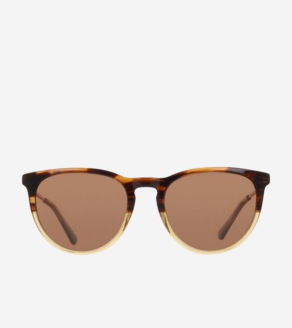 Cole Haan Horn Keyhole Round Sunglasses