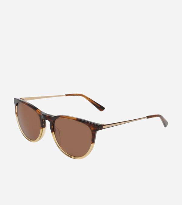 cole haan Horn Keyhole Round Sunglasses