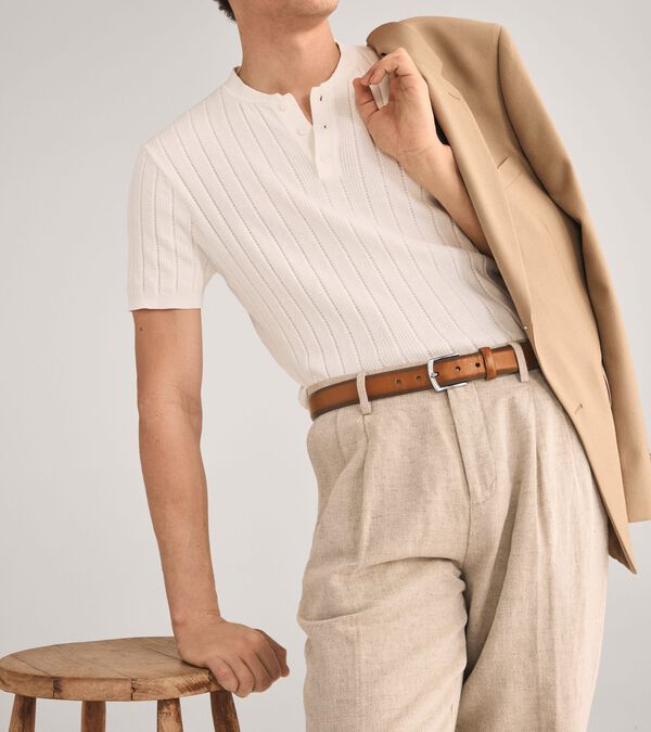 Cole Haan Lewis 32mm Burnished Leather Belt