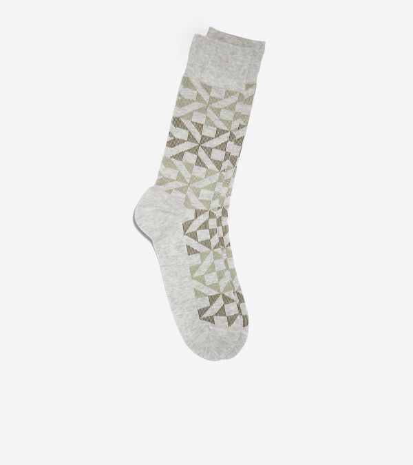 Cole Haan Men's Geo Print Dress Crew Socks