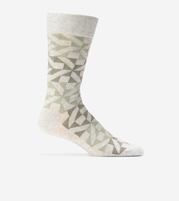 cole haan Men's Geo Print Dress Crew Socks