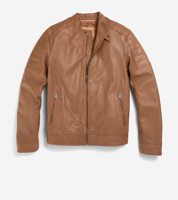 Cole Haan Men's Leather Racer Jacket