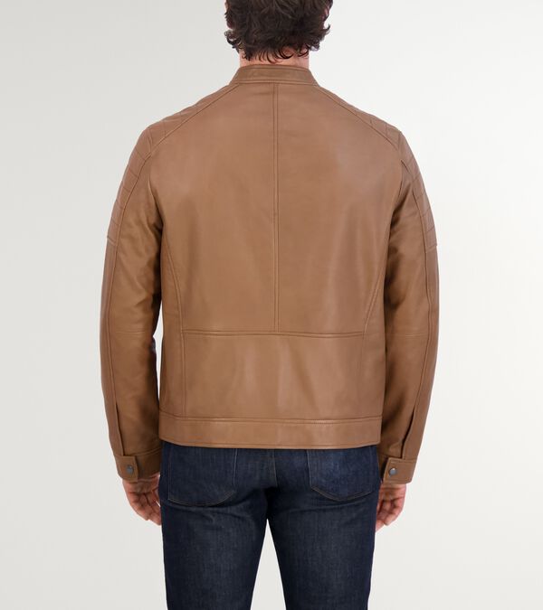 Cole Haan Men's Leather Racer Jacket