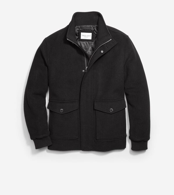 Cole Haan Men's Stand Collar Bomber Jacket