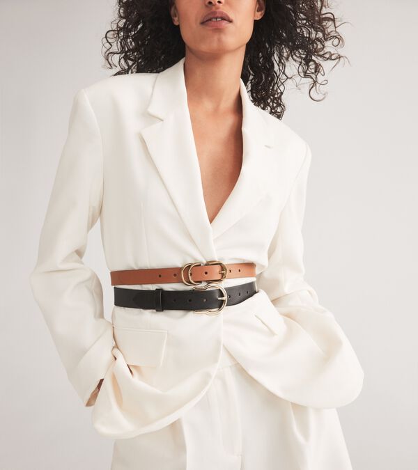 Cole Haan Women's 25mm Slim Double Loop Belt