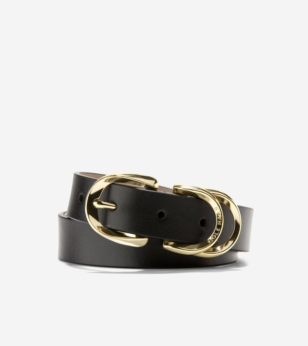 cole haan Women's 25mm Slim Double Loop Belt