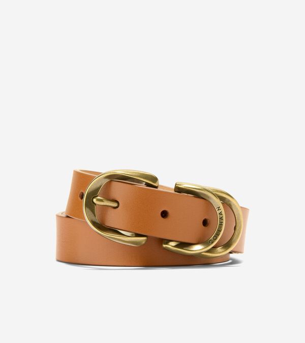 cole haan Women's 25mm Slim Double Loop Belt
