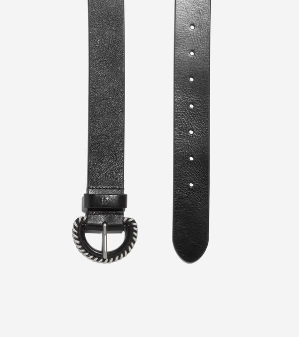 Cole Haan Women's Buckle Belt With Stitch Details