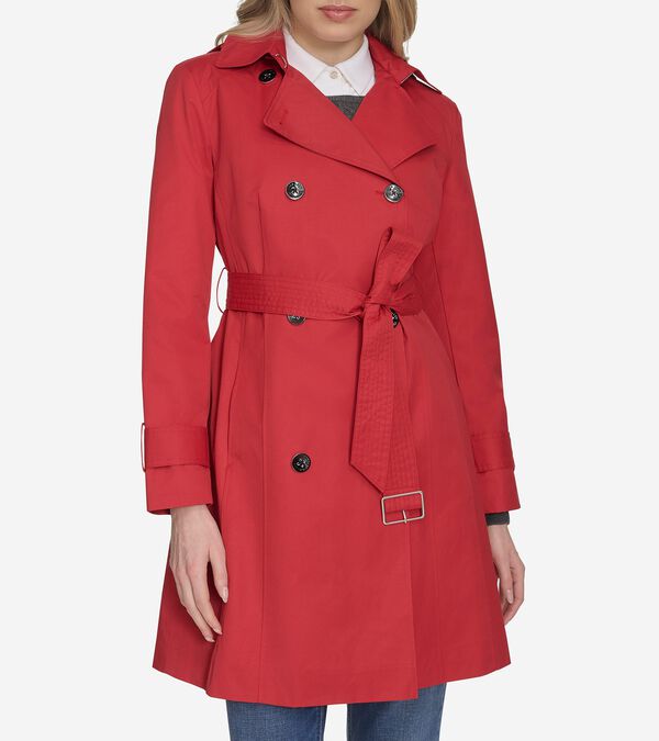 cole haan Women's Hooded Trench Coat