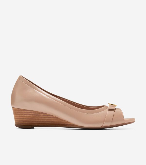 cole haan Women's Malta Peep Toe Wedges