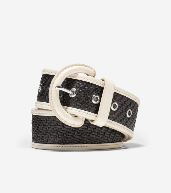 cole haan Women's Raffia Textured Belt