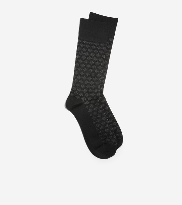 Cole Haan Men's Diamond Microfiber Dress Crew Socks