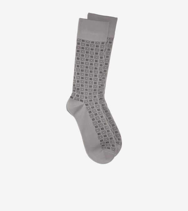 Cole Haan Men's Geo Shape Microfiber Dress Crew Socks