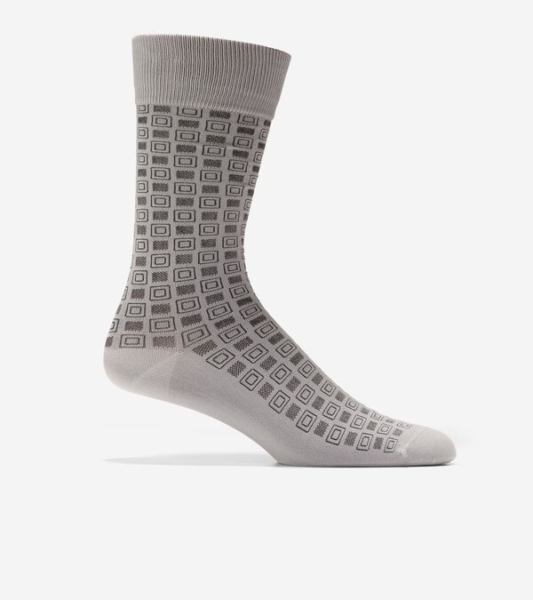 cole haan Men's Geo Shape Microfiber Dress Crew Socks