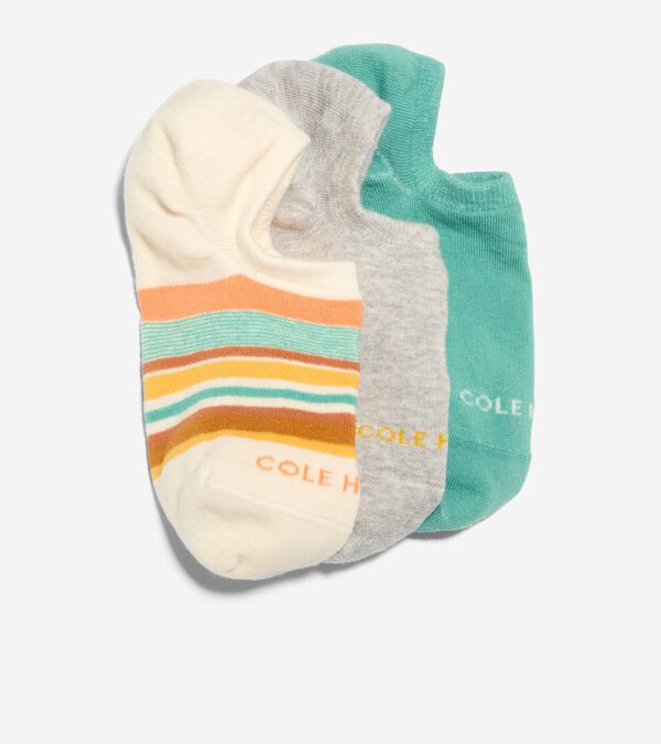 cole haan Women's 3 Pack Stripes + Solids Sock Liners