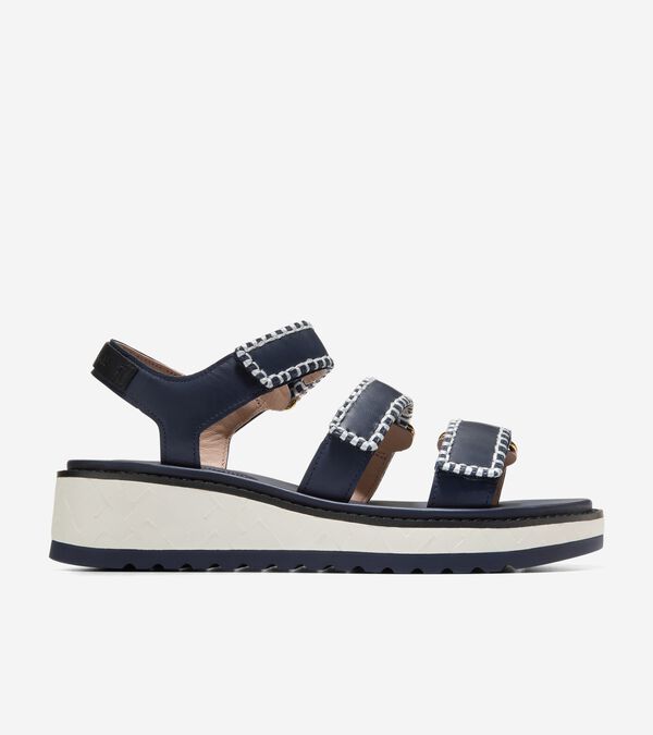 cole haan Women's Grandprø Daylin Wedge Triple Strap Sandals