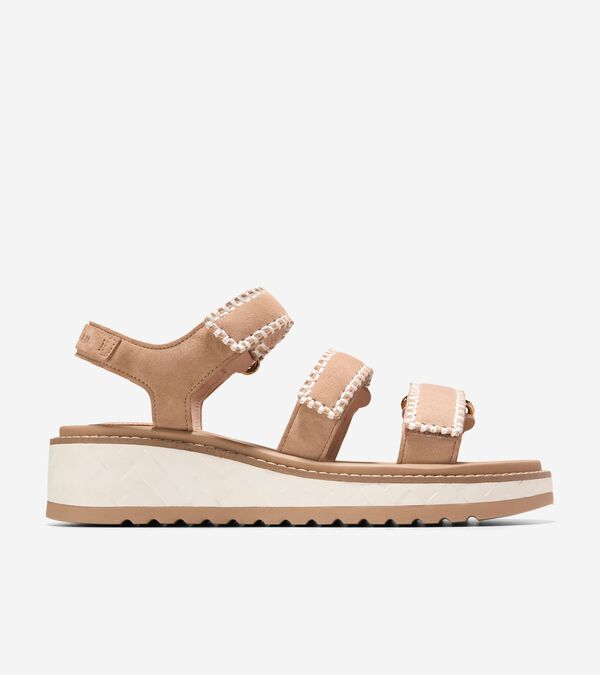 cole haan Women's Grandprø Daylin Wedge Triple Strap Sandals