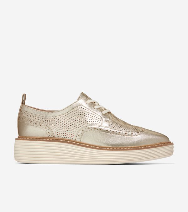 cole haan Women's ØriginalGrand Platform Wingtip Oxfords