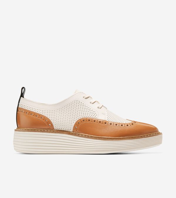 cole haan Women's ØriginalGrand Platform Wingtip Oxfords