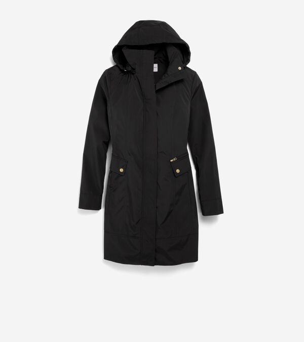 cole haan Women's Signature Packable Hooded Rain Jacket