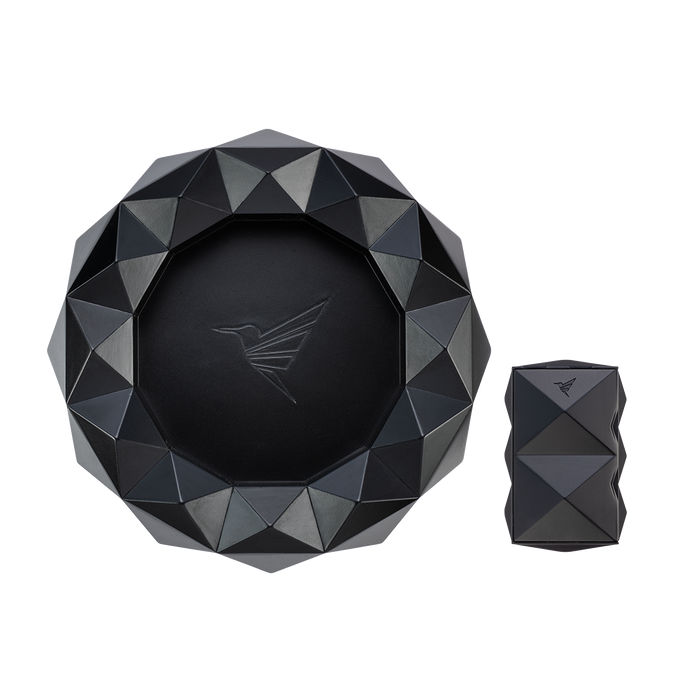 colibri Quasar Round Ashtray + Quasar SV-Cut Black
