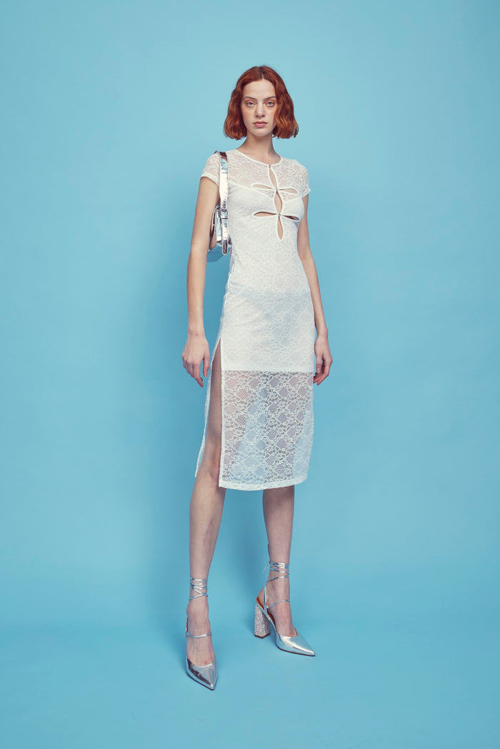 collective the label Erin Cut-Out Midi Dress - White
