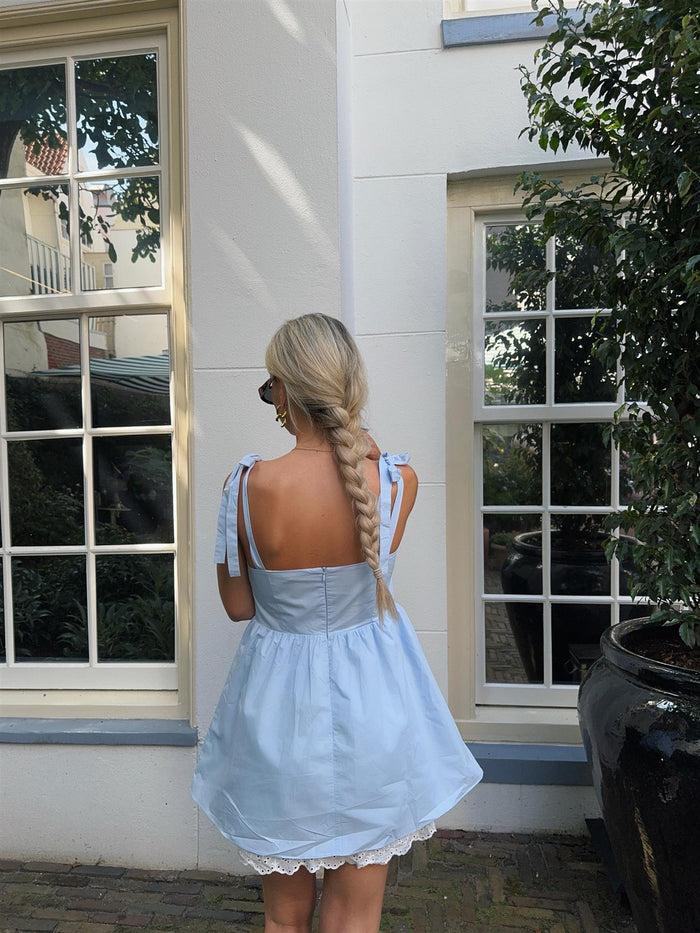 Collective The Label Light Blue Skater Mini-Dress