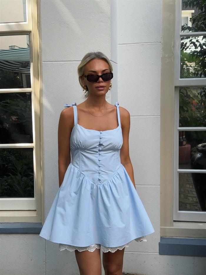 collective the label Light Blue Skater Mini-Dress