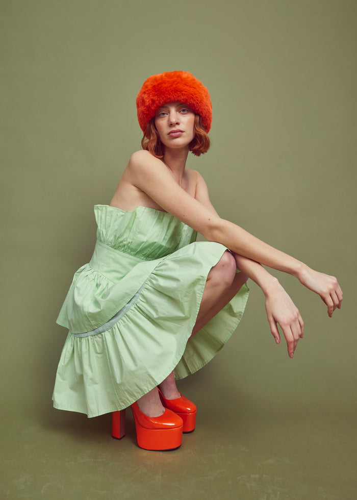 Collective The Label Gemma Bandeau Ruffle Mini Dress - Green