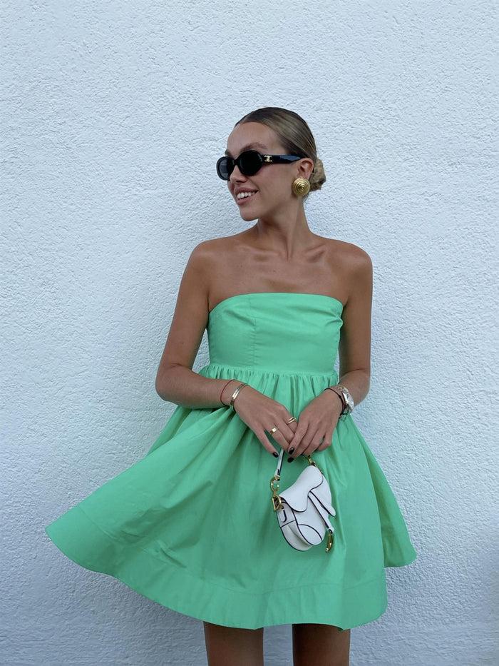 collective the label Hayden Strapless Empire-Line Mini-Dress -Bright-Green collective the label Hayden Strapless Empire-Line Mini-Dress -Bright-Green