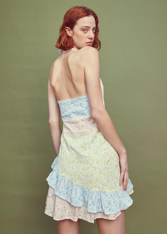 Collective The Label Josie Halterneck Mini Dress - Floral Colour