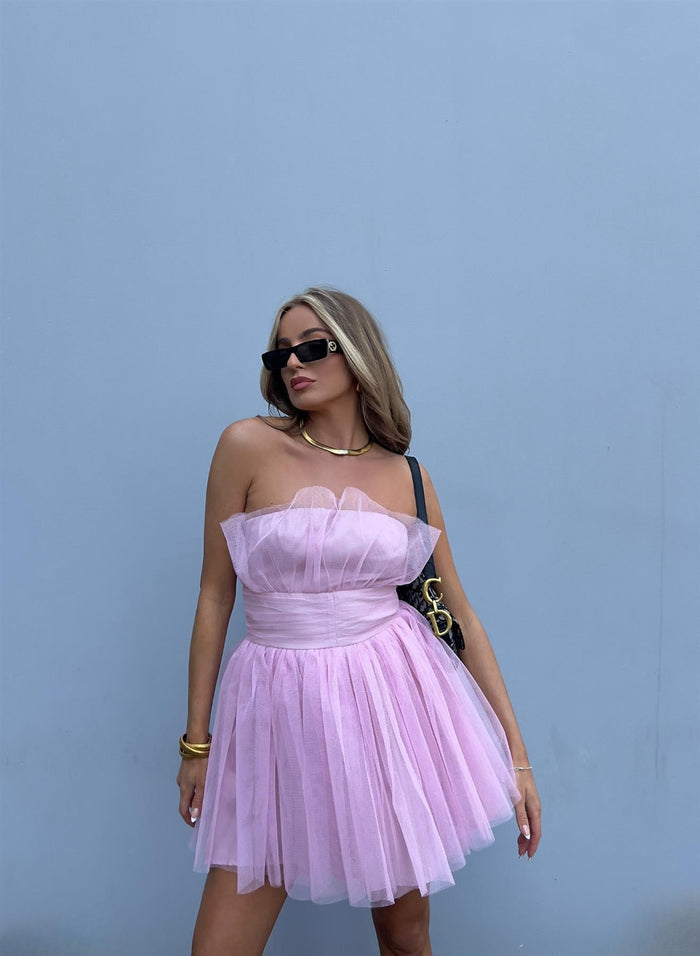 Collective The Label Liliana Bandeau Mini-Dress - Pretty-Pink